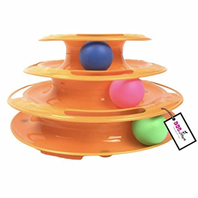 Tower of Tracks Cat Turntable Toy (Colour May Vary)